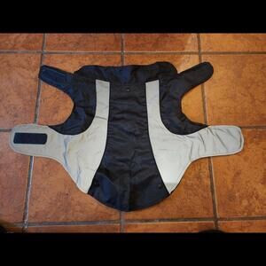 Top Paw 2 In 1 Reflective Dog Fleece Coat w/ Detachable Rain Coat Black Gray Lrg